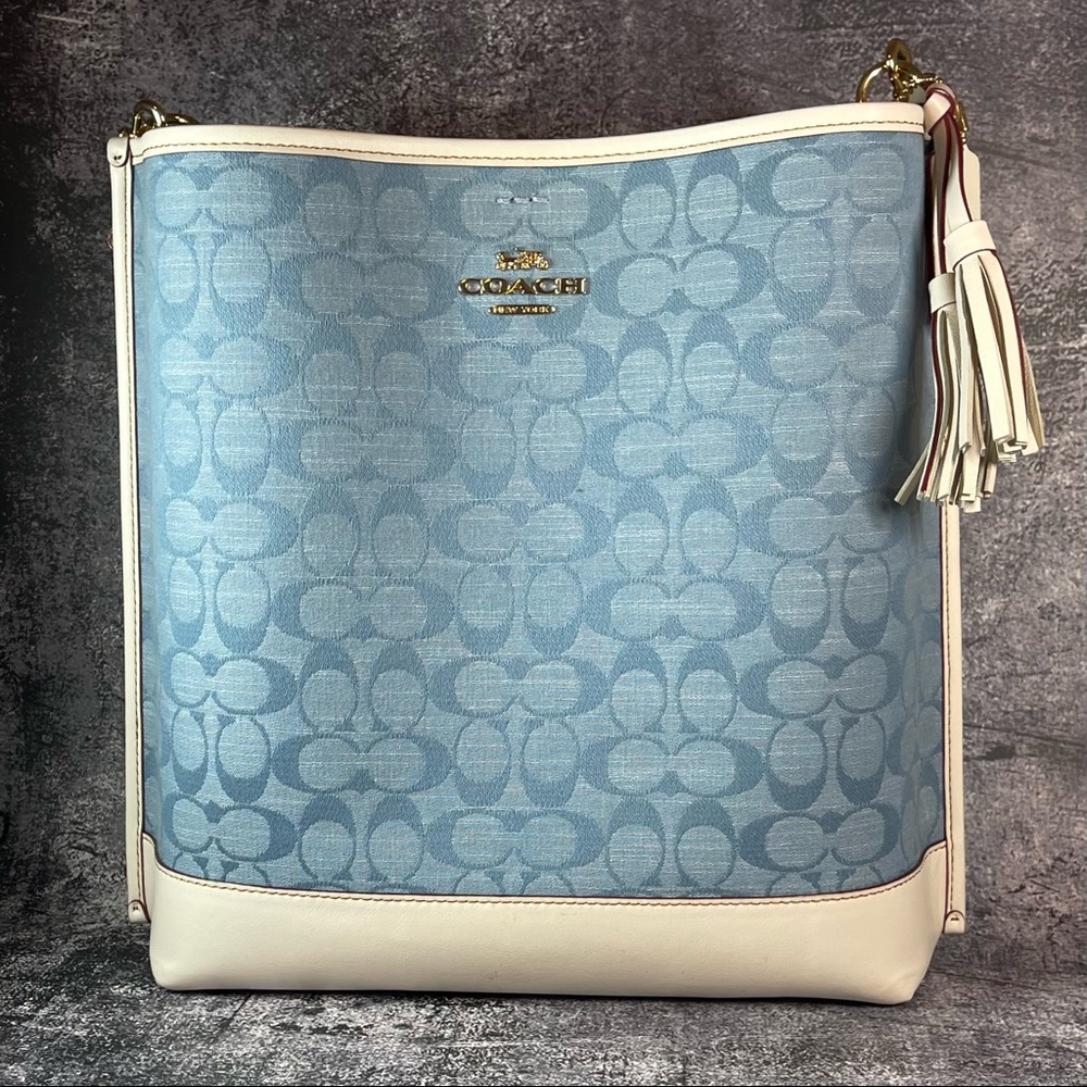 ♥ Mollie Bucket Bag In Signature Light Denim Chambray ♥